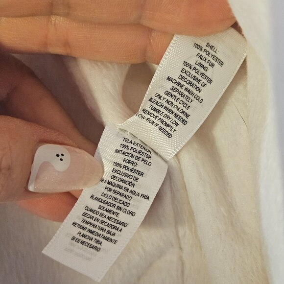 Kensie Cream Plush Lounge Jacket L/XL Cozy Fleece Pom Pom Detail Robe Cardigan - Picture 6 of 8